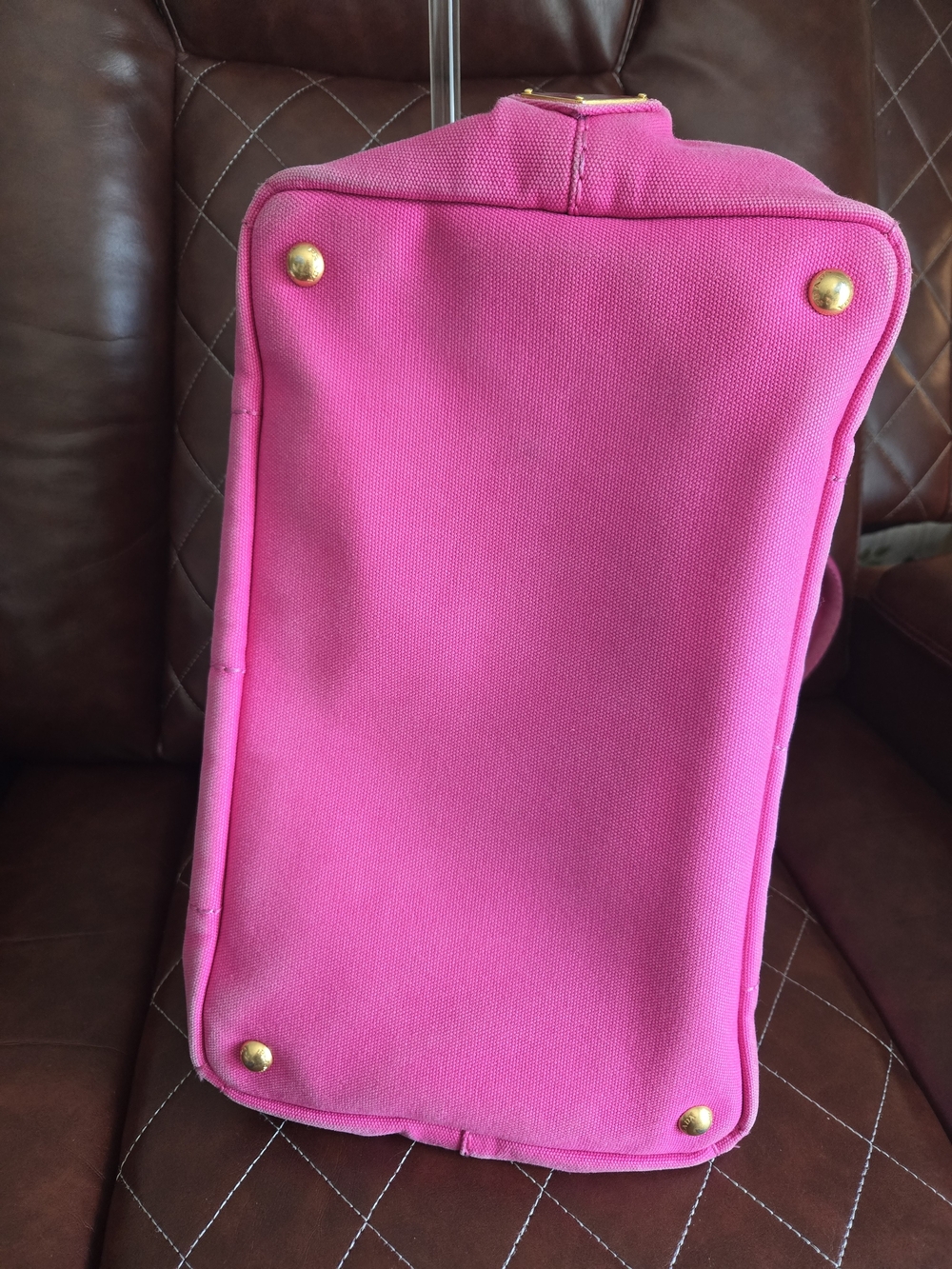Prada Milano Pink Canvas Tote Bag - Picture 4 of 9